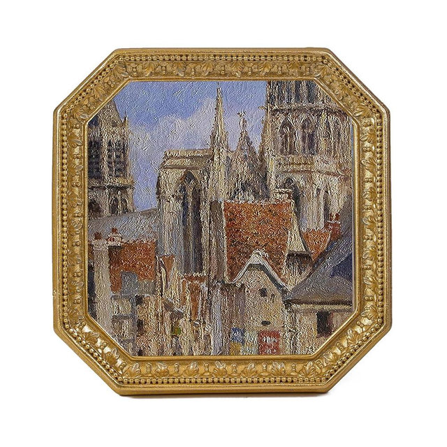 SIKOO Antique Picture Frame 4x4 Vintage Picture Frame Small Ornate Frame, 4X4 Square Gold Picture Frame, Antique Wall Decor