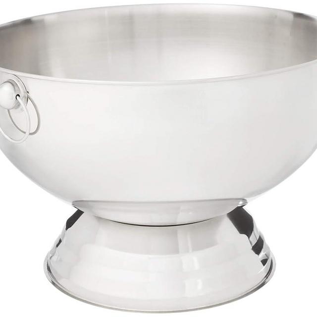 Winco SPB-35 Stainless Steel Punch Bowl with Handles, 3.5-Gallon, Medium
