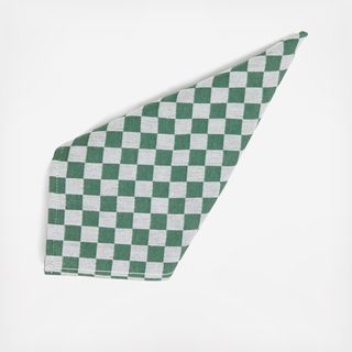 Dark Green Check Cotton Napkin, Set of 4