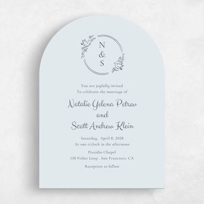 Blue Arch Wedding Invitation - Harper Classic