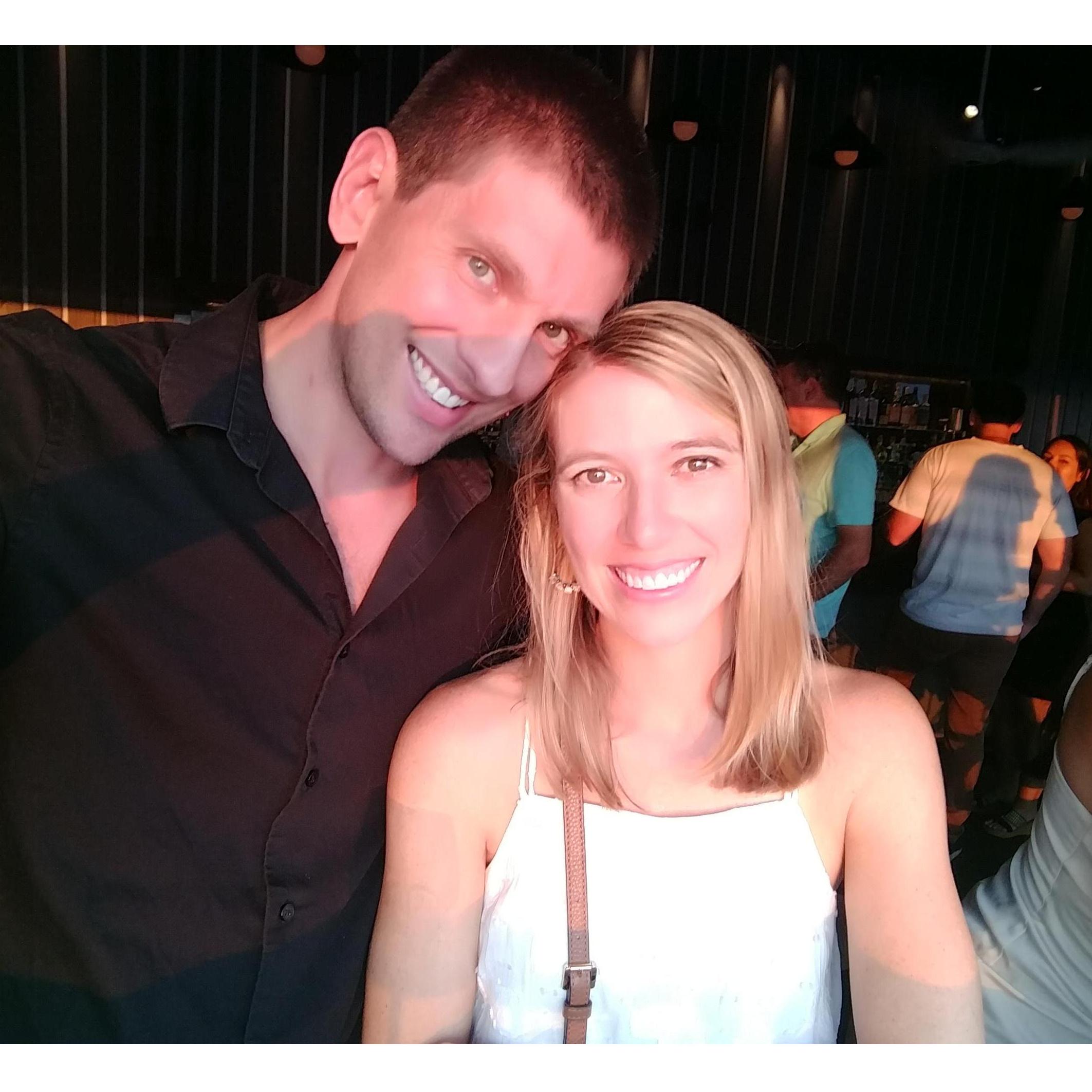 Watching the sunset at a rooftop bar in Washington DC