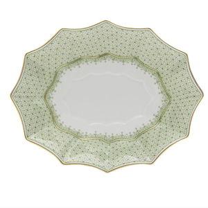 Apple Green Lace Fluted Tray, Lg. by Mottahedeh