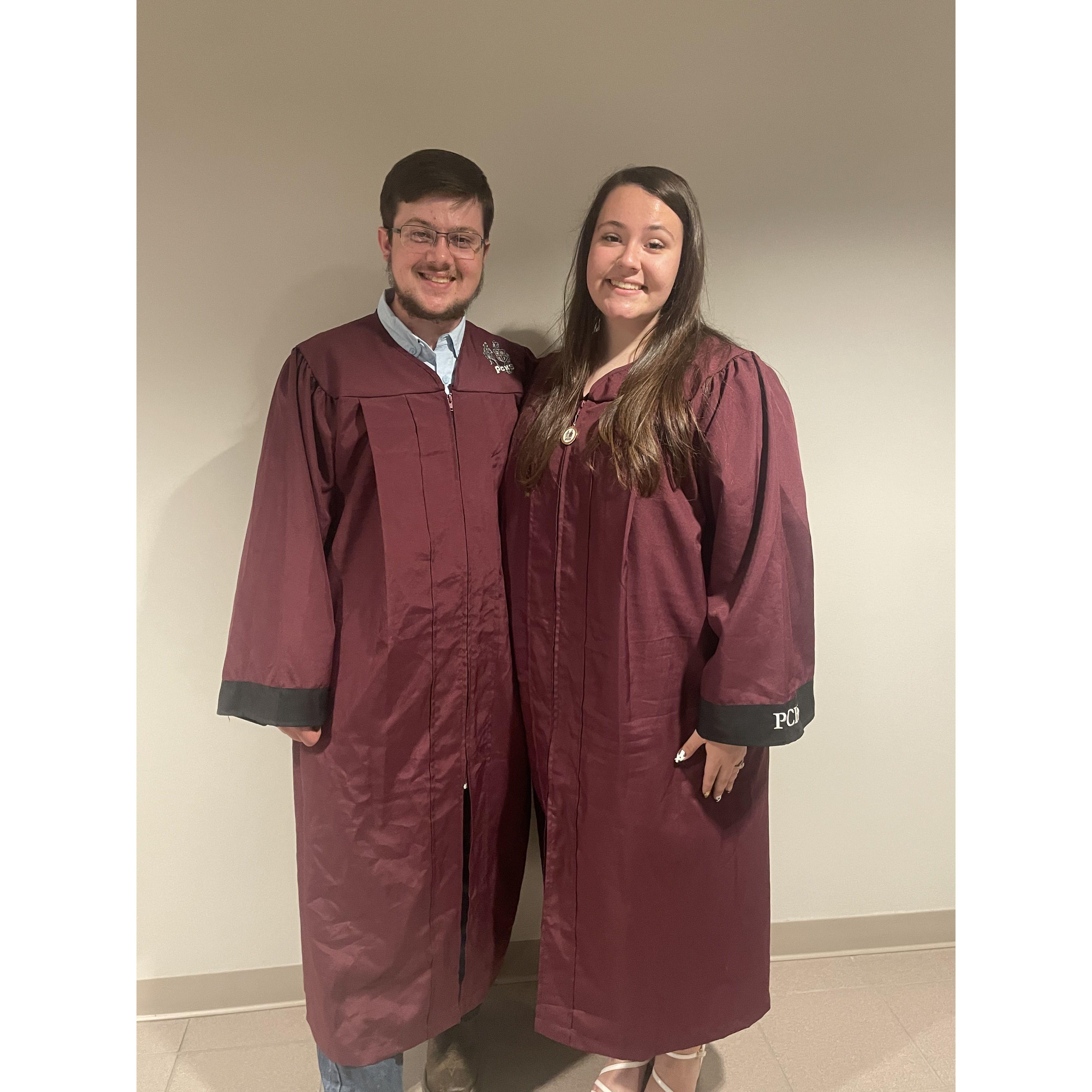 the last time in our gowns before graduation