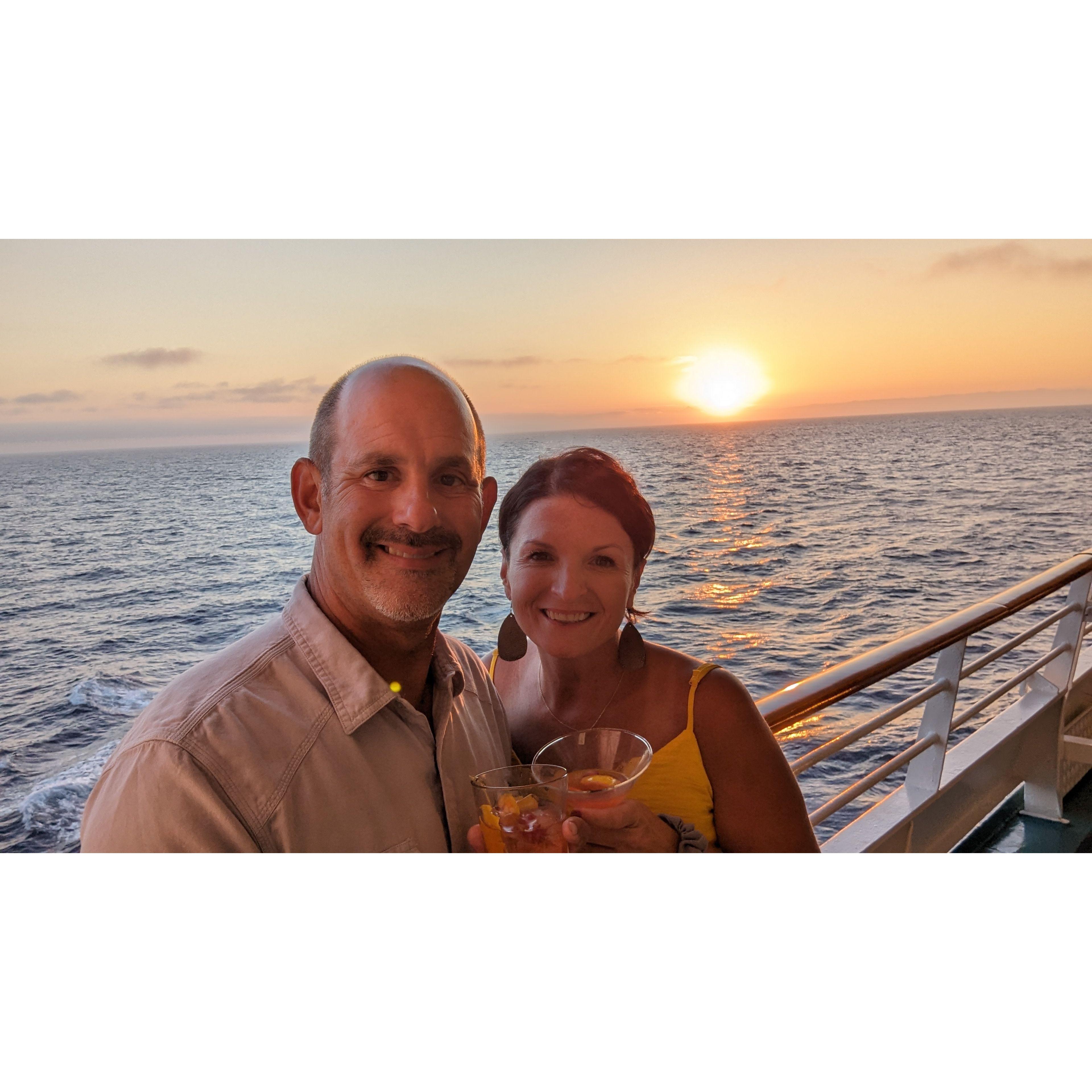 Michael's first cruise, had so much fun decided to do one as part of the honeymoon!