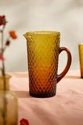 Amber Glass Pitcher