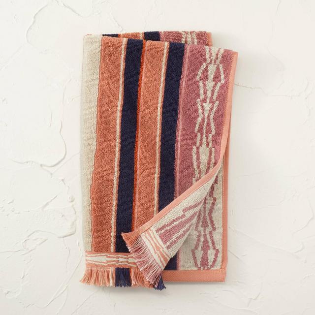 Jacquard Striped Hand Towel Rose - Opalhouse™ designed with Jungalow™