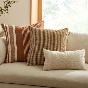 Natural Tone Decorative Throw Pillows (Set)