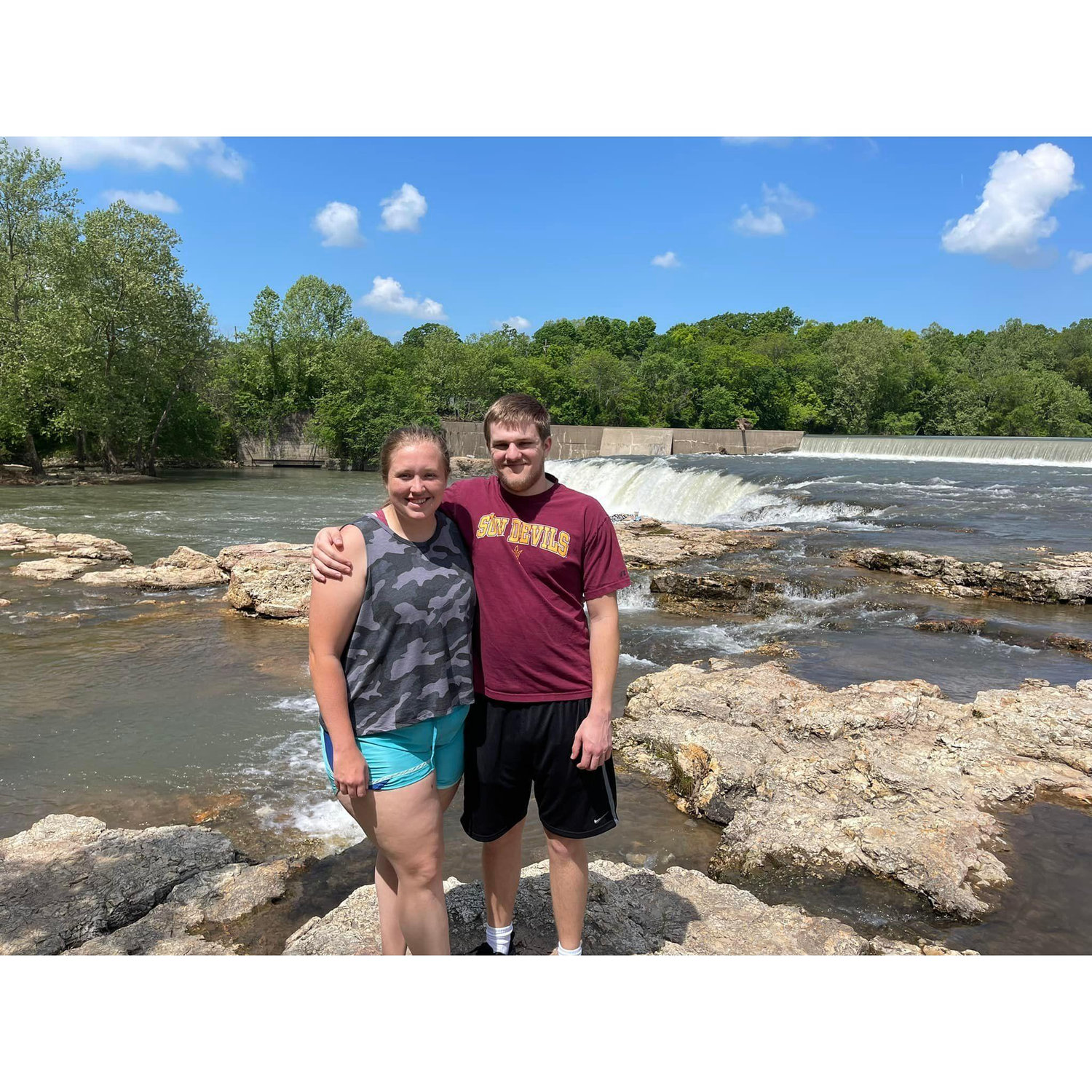 Danny got to see the "biggest" tourist attraction in Joplin, the falls.