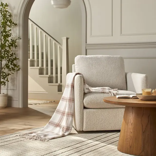 Boucle Upholstered Swivel Arm Chair - Hearth & Hand™ with Magnolia