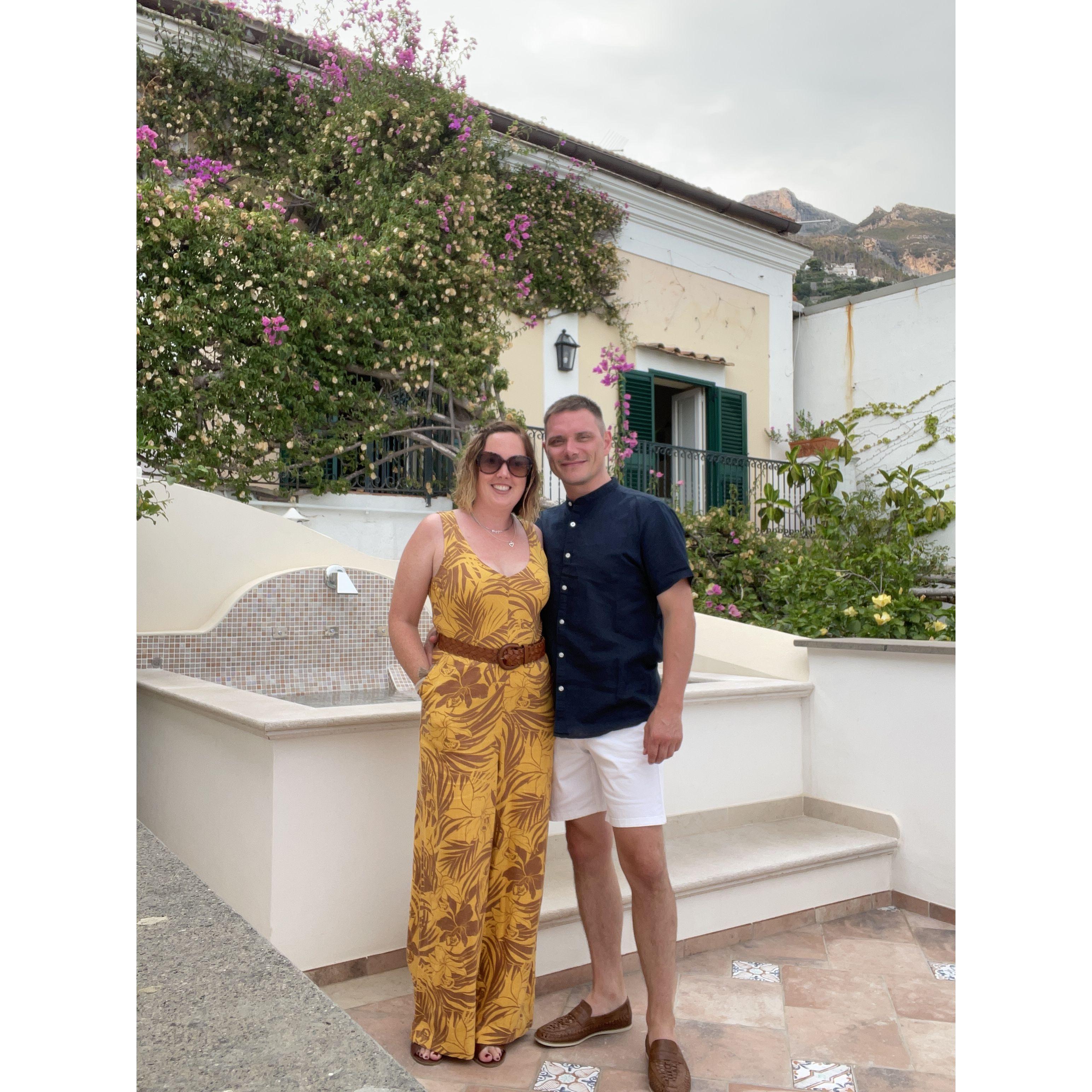 On our private rooftop terrace in the Amalfi