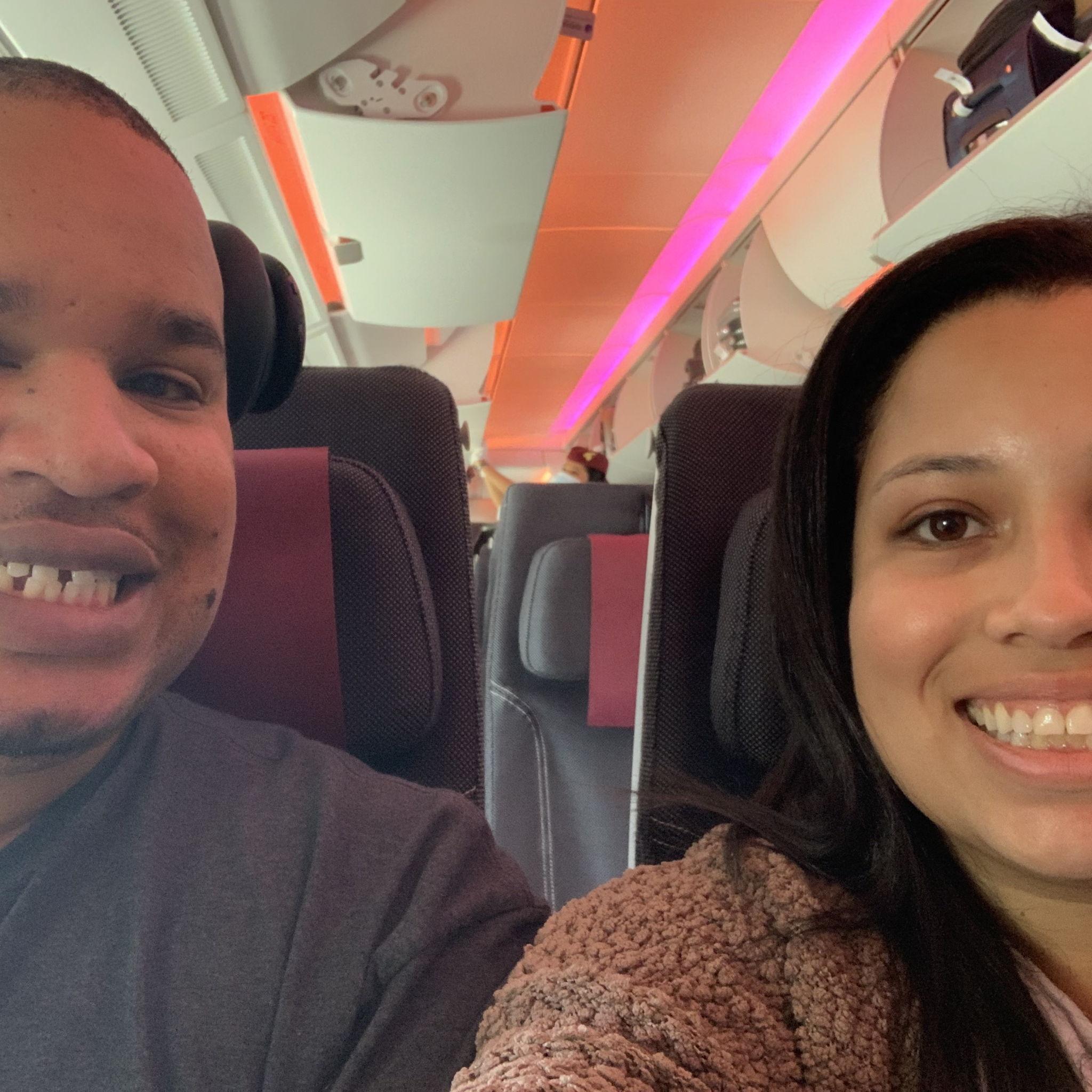 Just boarded for our flight to Qatar