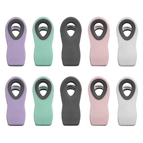 Cook with Color 10 Pc Chip Bag Clips, Kitchen Clips, Magnetic Chip Clips for Bags, Food Bag Clips with Airtight Seal (Multicolored)
