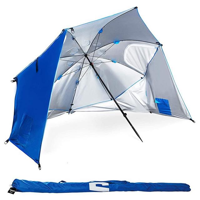 Franklin Sports Sideline 8’ Sunblocker – Sports Bench Shade Umbrella – Multi-Use – Ideal for Team Sideline Shade with UV and Rain Protection – Franklin QuikSet Shelter