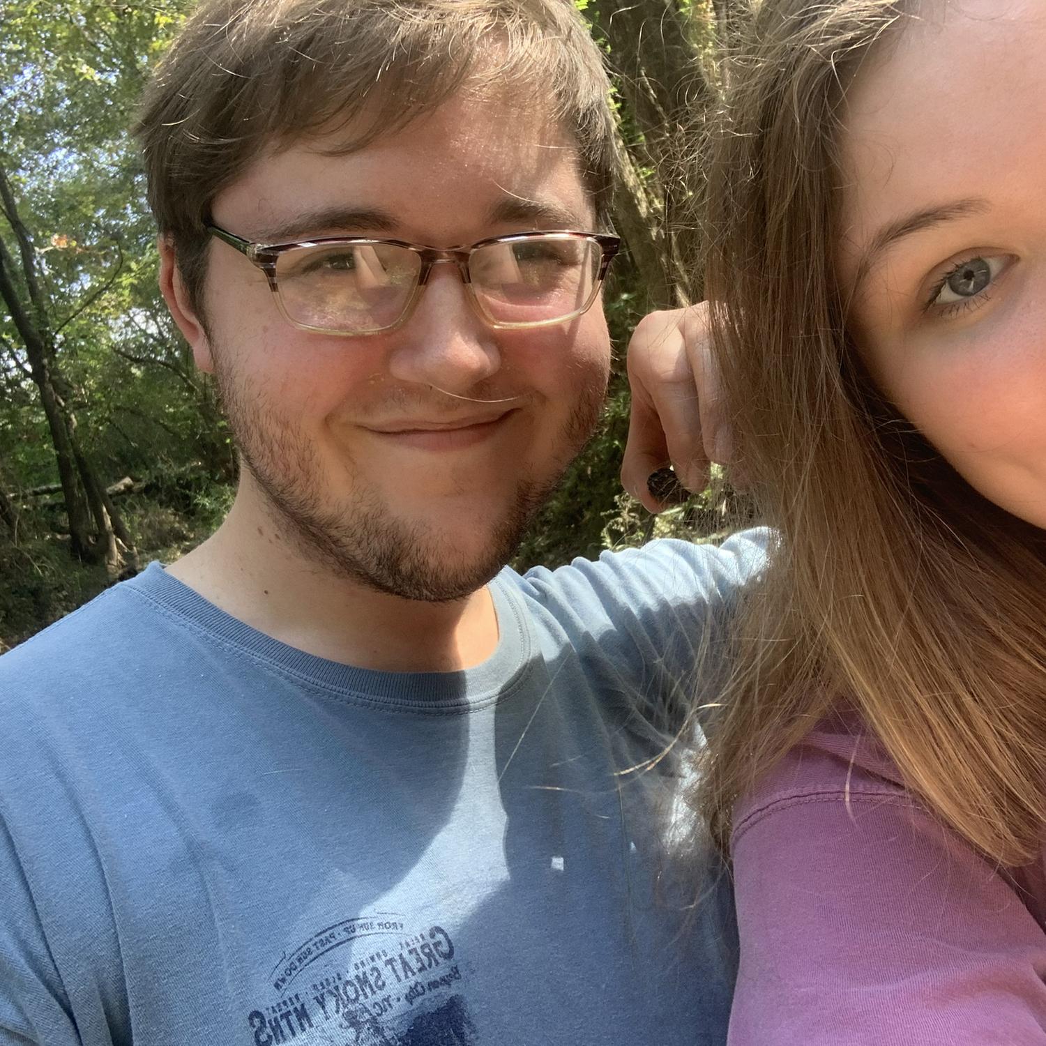 Exploring the woods behind Nana and Popa's house! There is a natural creek that runs behind their house. Evan found a tiny baby turtle! It's hard to see, but he's holding it in this picture. 10.11.20