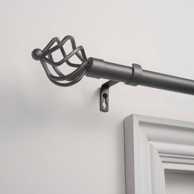 Exclusive Home 36"-72" Torch Curtain Rod - Gunmetal