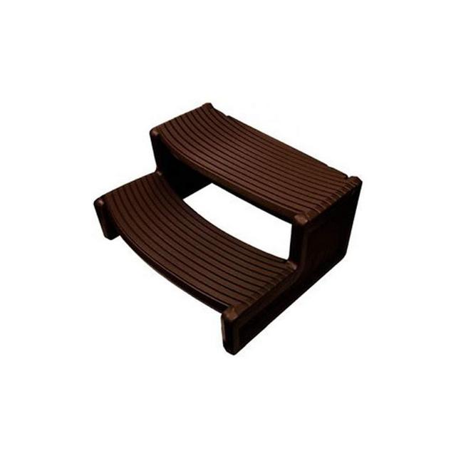 Confer Plastics Resin Multi Purpose Outdoor Non Slip Portable Spa and Hot Tub Handi-Step Deck Patio Steps Accessories, Espresso