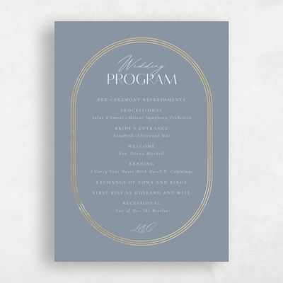 Blue Wedding Program - Tatum Foil