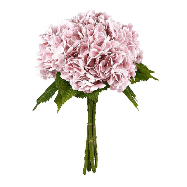 Yatim 21In Pink Artificial Hydrangea Flowers 5 Pcs Real Touch 3D Print Latex Flowers for Wedding Centerpieces Bouquets DIY Floral Decor Home Decoration with Stems