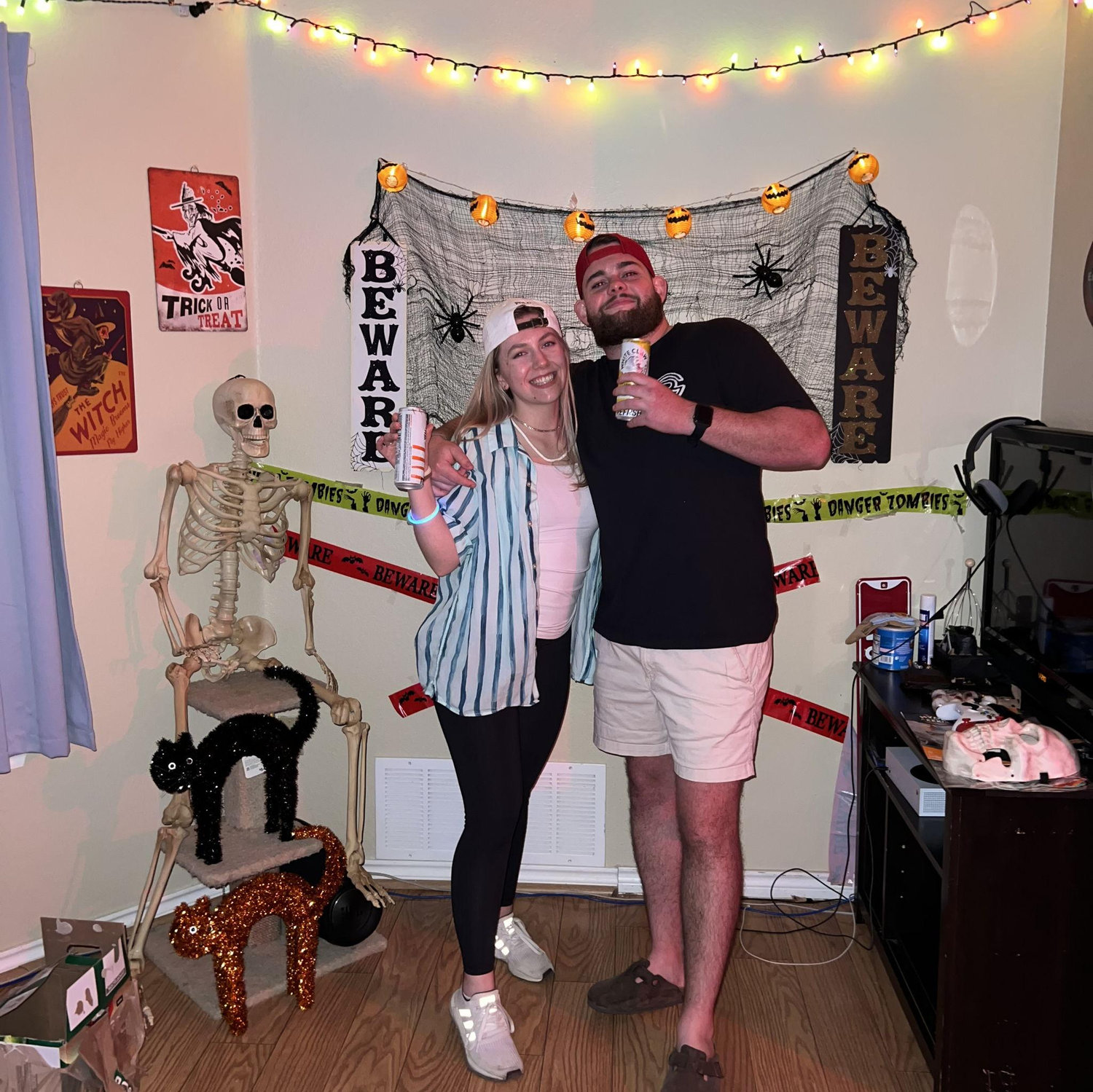 October 2022 - Halloween at a friend's costume contest (we went as "frat boys" LOL, we did not win)