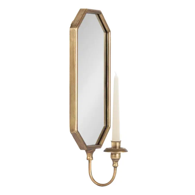 Kate and Laurel Wardelle Candle Wall Sconce, 7x5x18, Gold