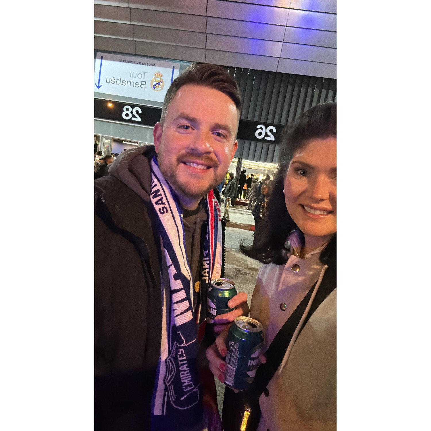 Running on fumes, bread & smiles at the Real Madrid match (Madrid, Spain)