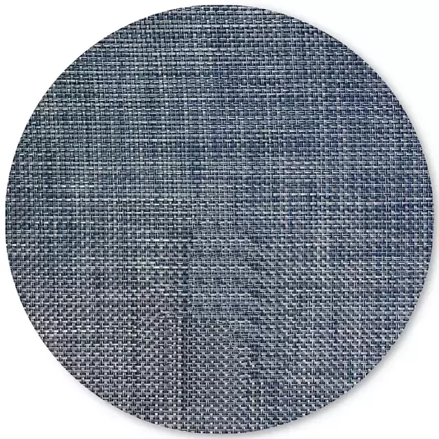 Chilewich Basketweave Woven Vinyl Round Placemat - Denim