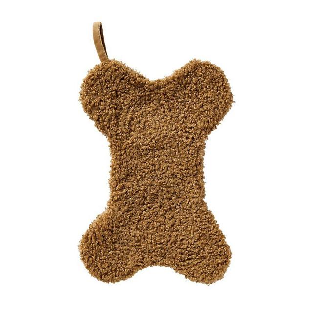 Cozy Teddy Faux Fur Dog Stocking, Tobacco, 10"x14"