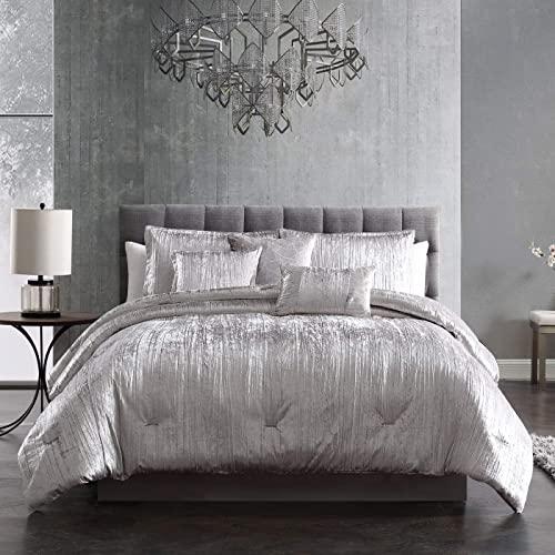 Riverbrook Home Turin Comforter Set, King, 7-Piece, Silver