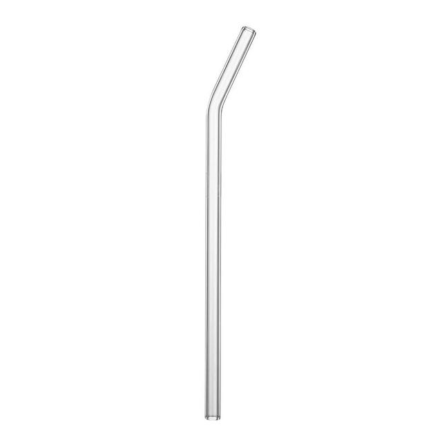 Restaurantware Bent Glass Straw 10 Count 7.9 Inch Scratch-Resistant Reusable Drinking Straw Borosilicate Straw Clear Glass Juice Straw Dishwasher-Safe Transparent Glass Straw