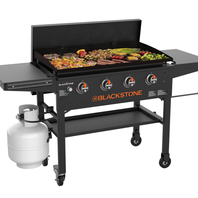 36" Griddle W/Hard Cover & High Shelves