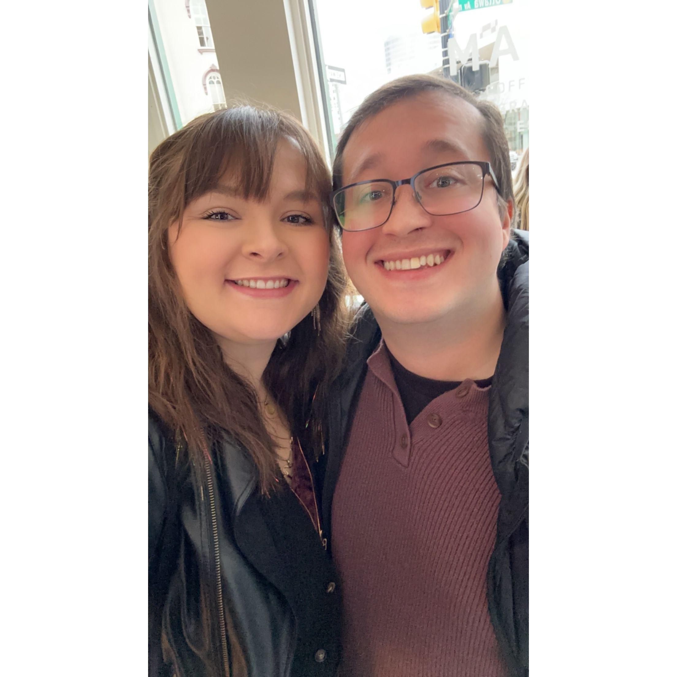 Our first morning together as an engaged couple