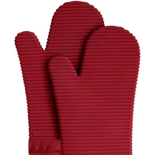 KITCHENAID Ribbed Soft Silicone Oven Mitt - Smoked Paprika Color
