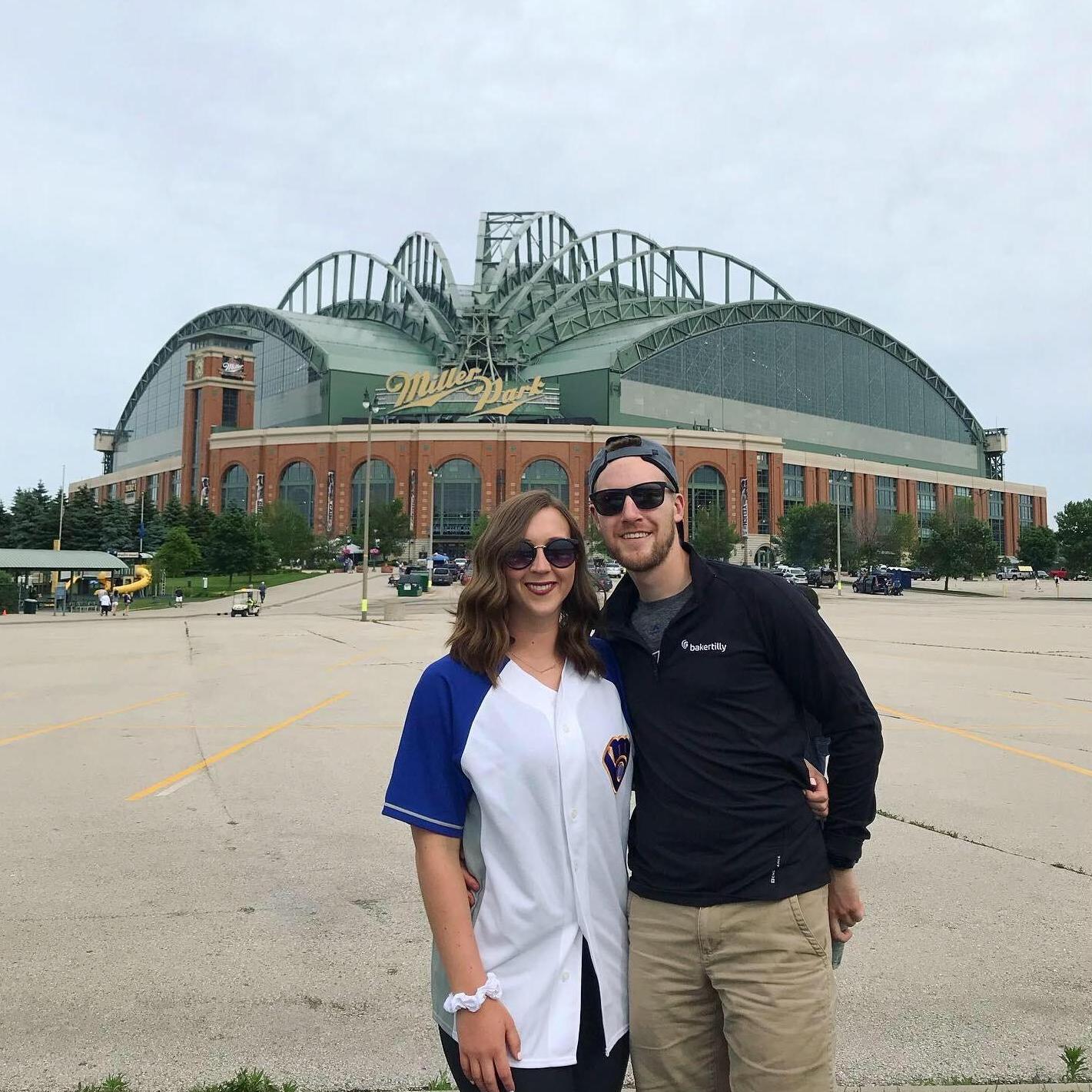 Neubert family trip to Miller Park to celebrate Laura's dad's retirement!