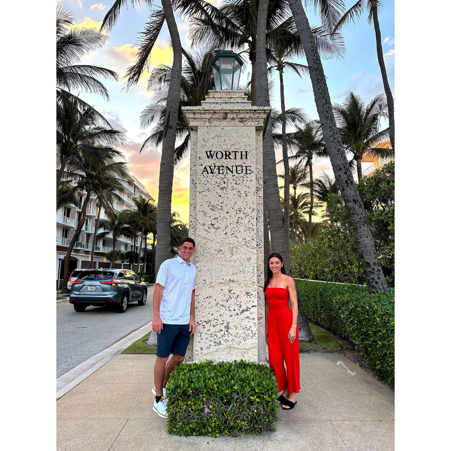 Taking photos where we got engaged