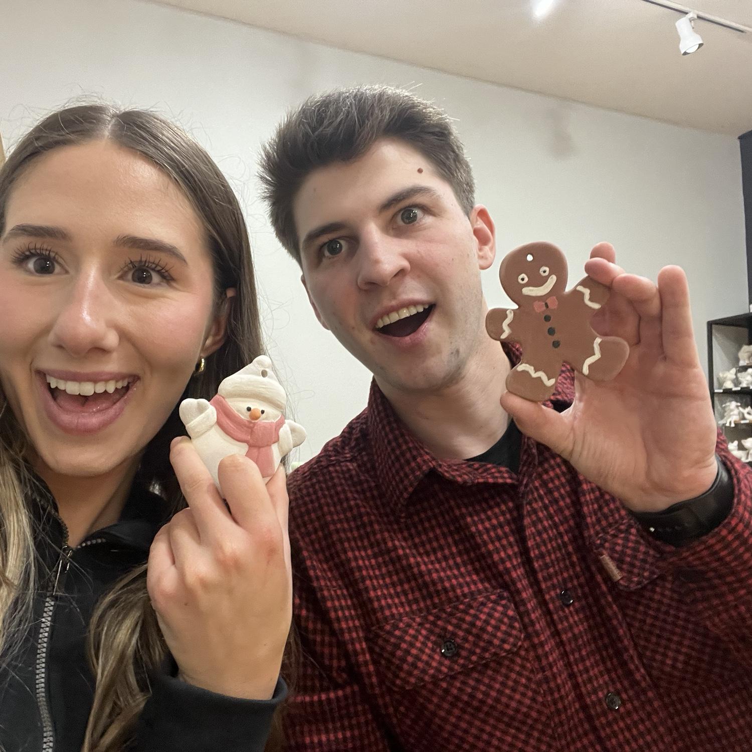 Fun fact- Thomas took me to paint pottery (one of my favorite things to do), before he had “dinner reservations” for us, which really ended up being our engagement. ❤️