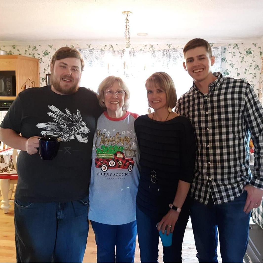 Casey with his sister, mom and brother