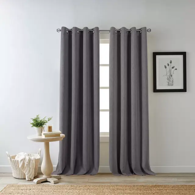 Bee & Willow™ Home Hadley 95-Inch Grommet 100% Blackout Window Panel in Charcoal