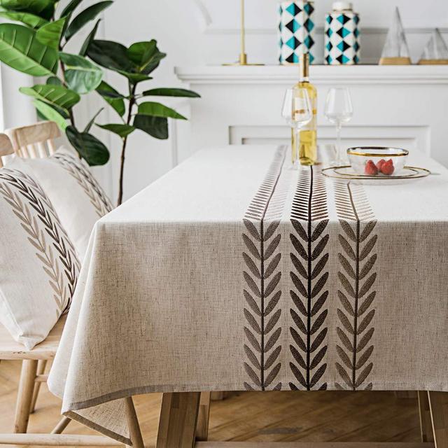 Stylish Square Rectangular Tablecloth/Table Cover for Kitchen Dinning Tabletop Decoration Blue Water Plant Square/Round 55 X 55 in