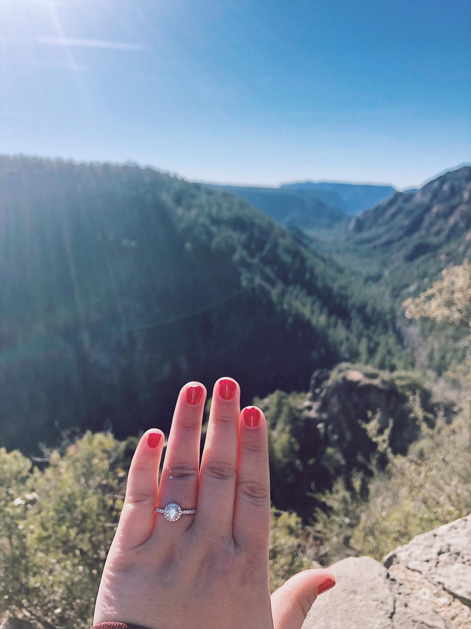 Our Engagement - Oak Creek Vista on the way to the Grand Canyon