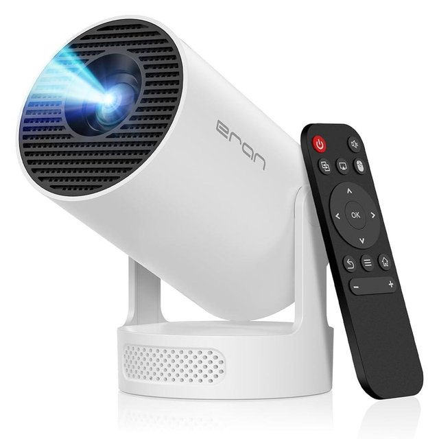 Mini Portable Projector with 4K Support, Bluetooth 5.4 WIFI6, 5watt Sound Base Speaker, 160 ANSI, Android 11, 210° Rotation , Auto Keystone Correction Video Projector HY300 ULTRA