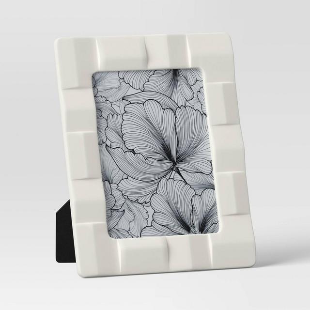 5" x 7" Stoneware Table Frame Matte Cream - Threshold™