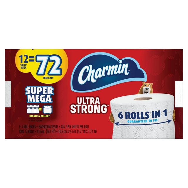 Charmin Ultra Strong Toilet Paper - 12 Super Mega Rolls