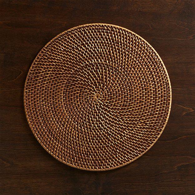 Artesia Round Rattan Honey Placemat