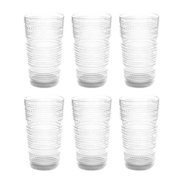 TarHong Beaded Jumbo Cobalt Glasses, Set of 6