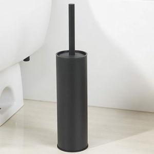 BGL Stainless Steel Toilet Brush with Holder, 2 Black Bristle Heads