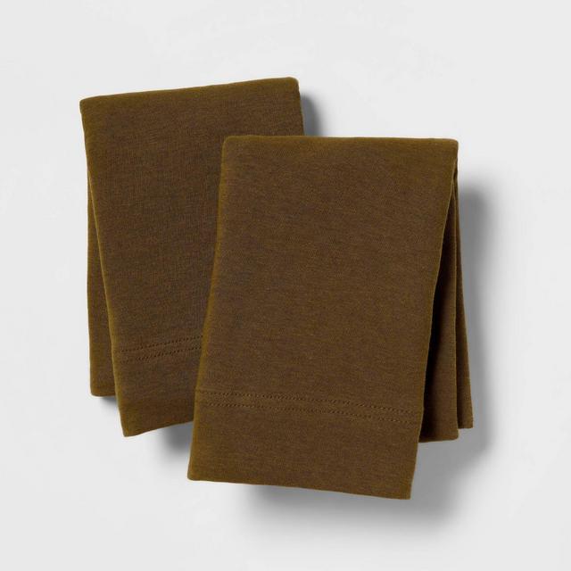 Full Solid Jersey Sheet Set Olive - Room Essentials™