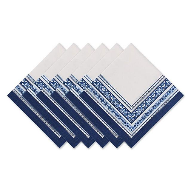DII Porto Stripe Print Tabletop Collection Everyday Basic for Family, Spring, Summer, Dinner Parties, BBQs, Weddings and Special Occasions, Napkin Set, 6 Piece
