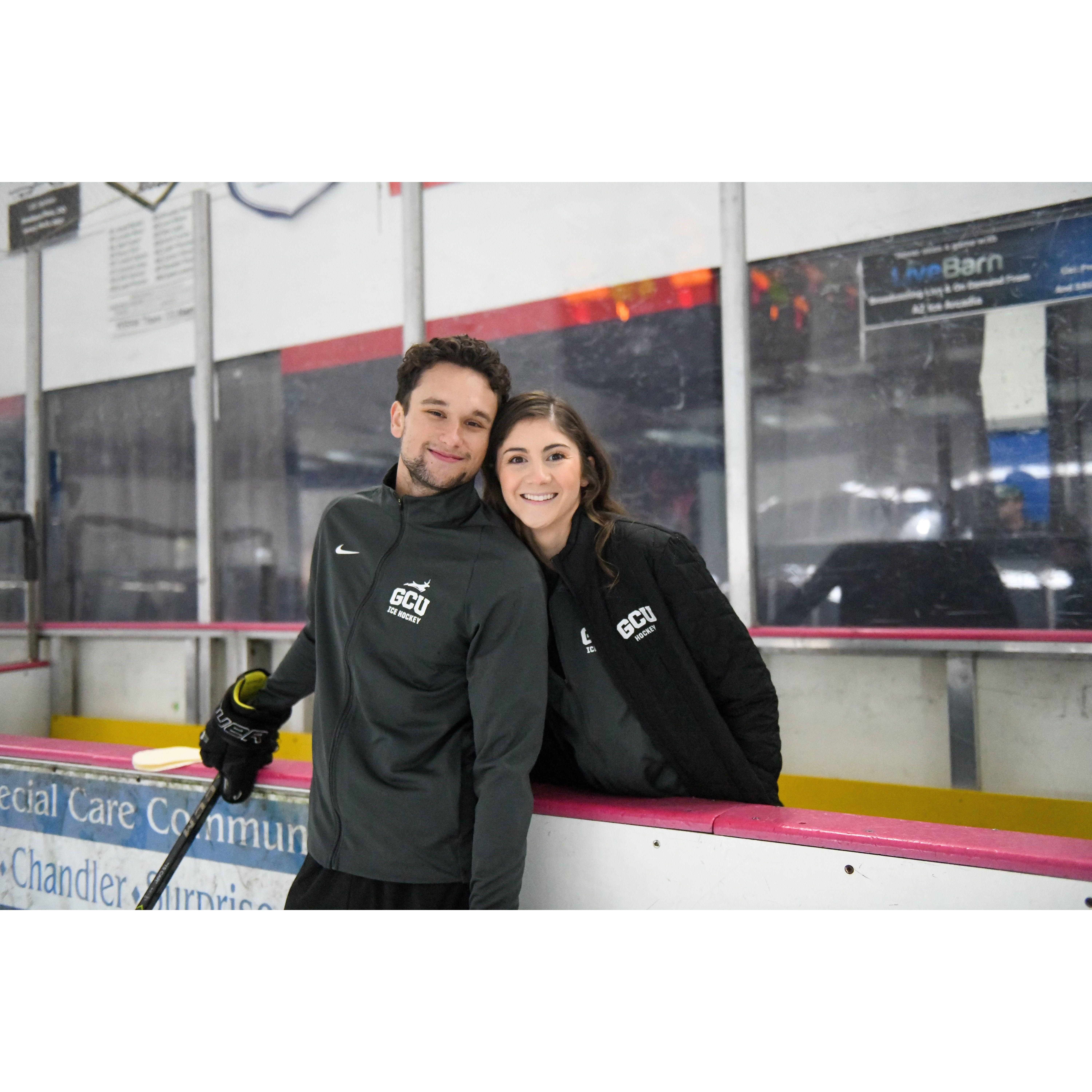 Shoutout to Becca! Our first photo together as a couple