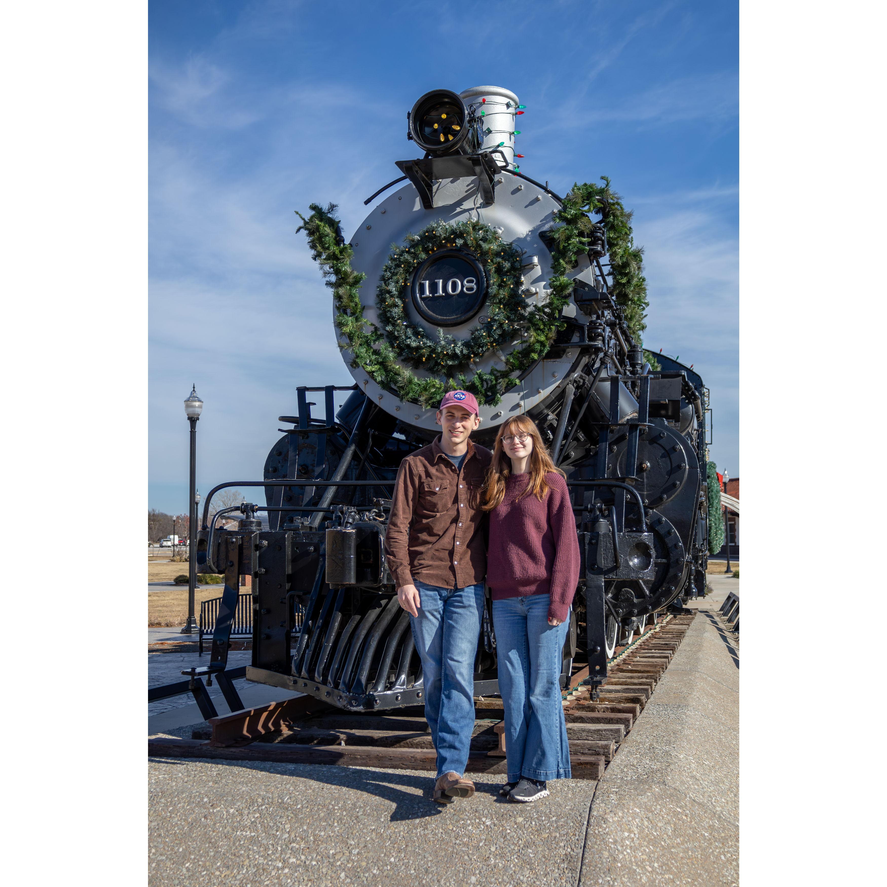 Hanging with the train at the Downtown Ardmore Depot