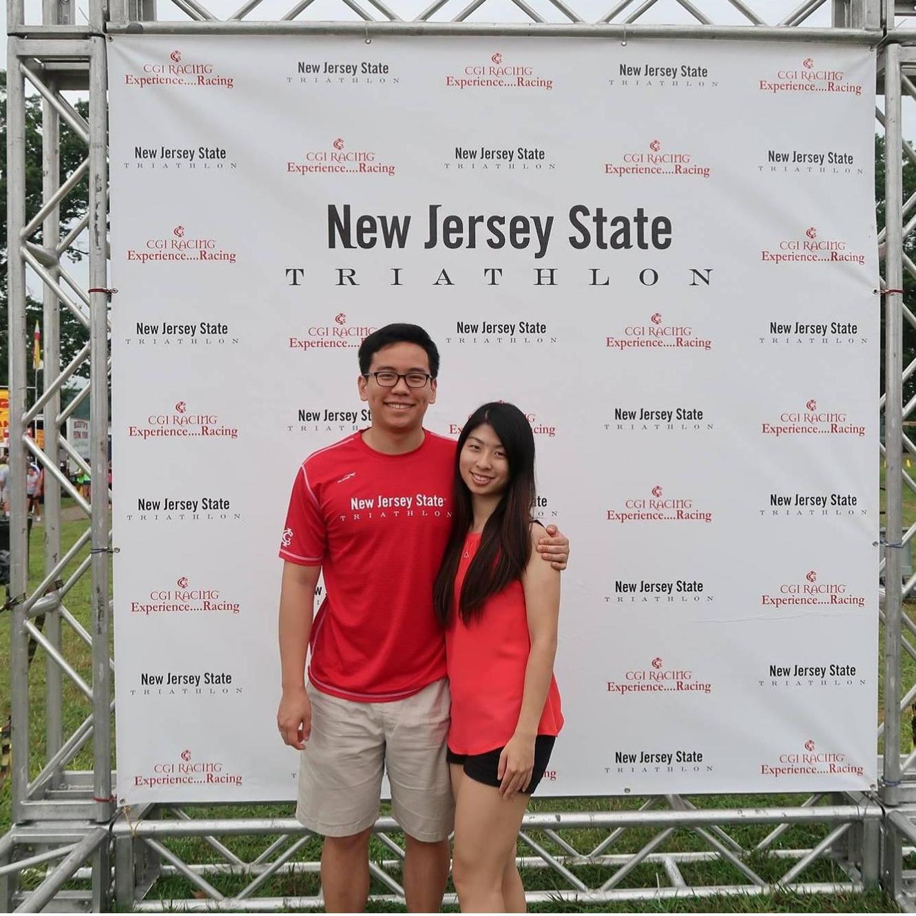 Our first triathlon together in NJ!! :) So excited to be able to share in this milestone together!